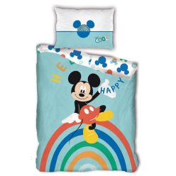   Disney Mickey Happy ágyneműhuzat 140×200cm, 63×63 cm microfibre